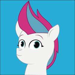 Size: 900x900 | Tagged: safe, artist:prixy05, imported from derpibooru, zipp storm, pegasus, pony, blue background, bust, g5, portrait, simple background