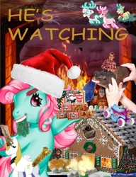 Size: 3000x3900 | Tagged: safe, imported from derpibooru, alice the reindeer, aurora the reindeer, bori the reindeer, minty, prince blueblood, sunny starscout, twilight sparkle, cat, earth pony, fish, human, pony, unicorn, 1000 years in photoshop, bachmann, billy bass the singing fish, christmas, christmas tree, fire, fireplace, fireworks, fruitcake, g3, g5, gingerbread house, holiday, irl, irl human, photo, scooter, teeth, text, tinsel, tree