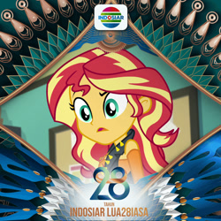 Size: 1080x1080 | Tagged: safe, edit, imported from derpibooru, screencap, sunset shimmer, human, equestria girls, equestria girls series, forgotten friendship, clothes, cutie mark on clothes, female, geode of empathy, indosiar, jewelry, leather, leather vest, magical geodes, necklace, open mouth, solo, vest