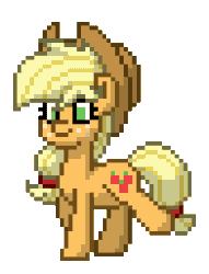 Size: 196x256 | Tagged: safe, artist:j-pinkie, imported from derpibooru, applejack, pony, pony town, animated, gif, pixel art, simple background, solo, transparent background, walk cycle, walking