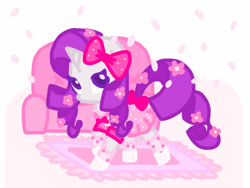 Size: 1024x768 | Tagged: safe, artist:andromedasparkz, imported from derpibooru, rarity, pony, unicorn, bow, clothes, dress, female, girly, girly girl, hair bow, mare, solo