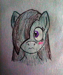 Size: 2767x3263 | Tagged: safe, artist:mildgyth, imported from derpibooru, marble pie, anthro, blushing, bust, portrait, solo, traditional art, wide eyes