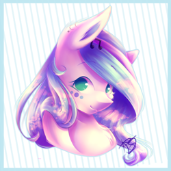 Size: 1870x1873 | Tagged: safe, artist:prettyshinegp, imported from derpibooru, oc, oc only, earth pony, pony, abstract background, bust, chest fluff, earth pony oc, female, freckles, mare, signature, smiling, solo