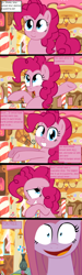 Size: 600x2004 | Tagged: safe, artist:andromedasparkz, imported from derpibooru, pinkie pie, earth pony, comic, female, implied cupcakes, mare, pinkamena diane pie, solo, sugarcube corner