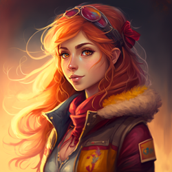 Size: 1024x1024 | Tagged: safe, editor:nevereverevr, imported from derpibooru, sunset shimmer, human, clothes, female, humanized, machine learning generated, midjourney, solo