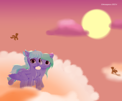 Size: 6000x5000 | Tagged: safe, artist:edenpegasus, imported from derpibooru, cloudchaser, flitter, pegasus, pony, cloud, cute, dawn, eyebrows, female, hooves, mare, wallpaper, wings