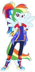 Size: 1900x3834 | Tagged: safe, artist:gmaplay, imported from derpibooru, rainbow dash, cheer you on, equestria girls, equestria girls series, spoiler:eqg series (season 2), ponied up, simple background, solo, super ponied up, transparent background