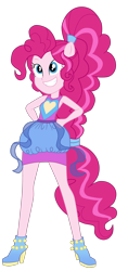 Size: 1900x4020 | Tagged: safe, artist:gmaplay, imported from derpibooru, pinkie pie, cheer you on, equestria girls, equestria girls series, spoiler:eqg series (season 2), bare shoulders, ponied up, simple background, sleeveless, solo, super ponied up, transparent background