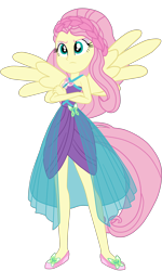 Size: 1900x3162 | Tagged: safe, artist:gmaplay, imported from derpibooru, fluttershy, cheer you on, equestria girls, equestria girls series, spoiler:eqg series (season 2), bare shoulders, ponied up, simple background, sleeveless, solo, super ponied up, transparent background