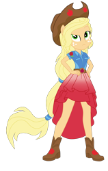 Size: 2600x4108 | Tagged: safe, artist:gmaplay, imported from derpibooru, applejack, cheer you on, equestria girls, equestria girls series, spoiler:eqg series (season 2), ponied up, simple background, solo, super ponied up, transparent background