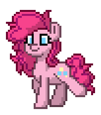 Size: 204x232 | Tagged: safe, artist:j-pinkie, imported from derpibooru, pinkie pie, pony, pony town, animated, gif, pixel art, simple background, solo, transparent background, walk cycle, walking