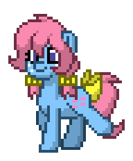Size: 192x232 | Tagged: safe, artist:j-pinkie, imported from derpibooru, bowtie (g1), earth pony, pony, pony town, animated, g1, g1 to g4, g4, generation leap, gif, pixel art, simple background, solo, transparent background, walk cycle, walking