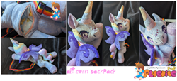 Size: 2751x1257 | Tagged: safe, artist:princeofrage, imported from derpibooru, oc, oc only, backpack, irl, photo, plushie, solo