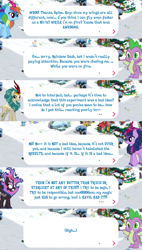 Size: 2048x3607 | Tagged: safe, imported from derpibooru, rain shine, rainbow dash, spike, twilight sparkle, dragon, kirin, nirik, winged kirin, claws, dialogue, dialogue box, english, fangs, female, fire, gameloft, horn, kirin rainbow dash, kirin twilight, kirin-ified, male, mane of fire, mobile game, my little pony: magic princess, official, species swap, speech bubble, spread wings, text, twilight sparkle (alicorn), winged spike, wings