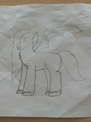 Size: 3120x4160 | Tagged: safe, artist:volk204, imported from derpibooru, bat pony, solo, traditional art