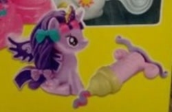 Size: 618x402 | Tagged: safe, imported from derpibooru, twilight sparkle, alicorn, pony, unicorn, bootleg, fail, merchandise, not a penis, not cum, play toy, solo, that's a penis, twilight sparkle (alicorn), unfortunate design, wat, what were they thinking, you know for kids