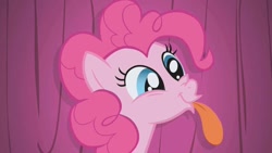 Size: 960x540 | Tagged: safe, imported from derpibooru, screencap, pinkie pie, earth pony, pony, :p, solo, tongue out