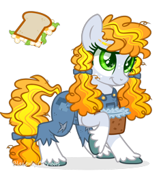 Size: 1956x2076 | Tagged: safe, artist:blazenly-obvious, artist:lavender-bases, imported from derpibooru, oc, oc only, oc:daisy sandwich, earth pony, pony, base used, basket, clothes, cutie mark, earth pony oc, female, freckles, mare, offspring, overalls, parent:cheese sandwich, parent:pinkie pie, parents:cheesepie, simple background, smiling, transparent background, unshorn fetlocks