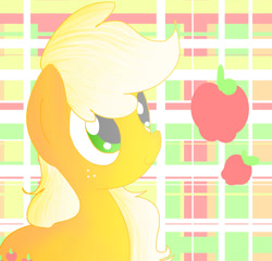 Size: 2000x1920 | Tagged: safe, artist:andromedasparkz, imported from derpibooru, applejack, earth pony, pony, apple, female, food, mare, missing accessory, solo