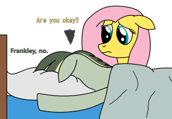 Size: 2288x1580 | Tagged: safe, artist:didgereethebrony, imported from derpibooru, fluttershy, oc, oc:didgeree, pegasus, pony, bed, depressed, depression, face down, pillow, simple background, transparent background