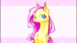 Size: 1920x1080 | Tagged: safe, artist:schizophrenicfox, imported from derpibooru, fluttershy, pegasus, pony, animated, blushing, cheek fluff, chest fluff, colored wings, crying, ear blush, ears back, gif, heartbreak, letter, love letter, sad, solo, two toned wings, wing hold, wings, youtube link