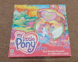 Size: 2262x1800 | Tagged: safe, imported from derpibooru, board game, castle, celebration castle, g3, hot air balloon, merchandise, milton bradley, official, photo, ponyville, race through ponyville celebration castle