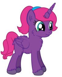 Size: 1312x1612 | Tagged: safe, artist:andrevus, imported from derpibooru, oc, oc only, oc:pinkmane, alicorn, pony, alicorn oc, ear fluff, fluffy, horn, scrunchy face, simple background, solo, transparent background, unshorn fetlocks, wings, winter coat