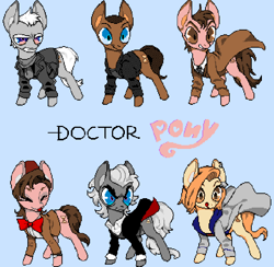 Size: 676x660 | Tagged: safe, artist:anonymous, imported from twibooru, earth pony, pony, angry, bleh, cape, clothes, curvy, cutie mark, doctor cameron, doctor chase, doctor foreman, doctor house, doctor wilson, excited, eyebrows, hat, hourglass figure, image, licking, licking lips, male, mane, multiple ponies, old, pixel art, pixelplanet.fun, png, serious, serious face, smug smile, stallion, suit, tongue out, young