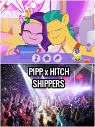 Size: 1500x1999 | Tagged: safe, edit, edited screencap, imported from derpibooru, screencap, hitch trailblazer, pipp petals, earth pony, pegasus, pony, spoiler:g5, spoiler:my little pony: tell your tale, spoiler:tyts01e41, a day in the life, female, g5, hitchpipp, male, mare, meme, my little pony: tell your tale, shipping, stallion, straight