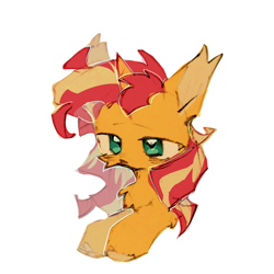 Size: 1640x1640 | Tagged: source needed, safe, imported from derpibooru, sunset shimmer, pony, unicorn, cheek fluff, chest fluff, cute, female, mare, simple background, solo, white background