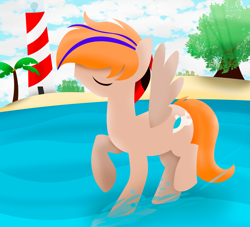 Size: 2987x2715 | Tagged: safe, artist:fededash, imported from derpibooru, oc, oc only, oc:fededash, pegasus, pegasus oc, tree, water