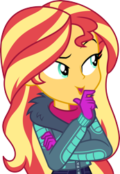 Size: 3000x4334 | Tagged: safe, artist:cloudy glow, imported from derpibooru, sunset shimmer, human, equestria girls, equestria girls series, holidays unwrapped, spoiler:eqg series (season 2), solo, vector