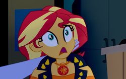 Size: 2300x1444 | Tagged: safe, artist:gmaplay, imported from derpibooru, part of a set, princess luna, sunset shimmer, human, equestria girls, equestria girls series, forgotten friendship, comic, neck, solo, unconscious, vice principal luna