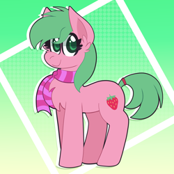 Size: 2000x2000 | Tagged: safe, artist:saveraedae, imported from derpibooru, oc, oc only, oc:pine berry, earth pony, pony, clothes, commission, female, mare, scarf, solo, striped scarf