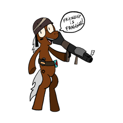 Size: 1024x1024 | Tagged: safe, imported from derpibooru, oc, oc only, /mlp/ tf2 general, grenade, rocket launcher, simple background, soldier, solo, team fortress 2, transparent background, weapon