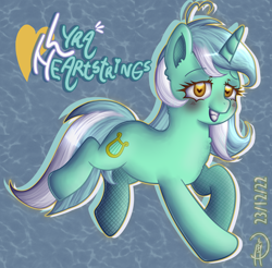 Size: 2334x2300 | Tagged: safe, artist:loohisgod27, imported from derpibooru, lyra heartstrings, pony, unicorn, abstract background, female, heart, heart eyes, solo, wingding eyes