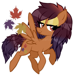 Size: 1118x1138 | Tagged: safe, artist:conflei, imported from derpibooru, oc, oc only, pegasus, pony, bedroom eyes, eyelashes, female, leaves, mare, pegasus oc, simple background, solo, transparent background, wings