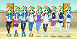 Size: 1251x639 | Tagged: safe, imported from twibooru, rainbow dash, human, equestria girls, boots, clothes, high heel boots, humanized, image, kisekae, needs more jpeg, shoes, solo