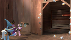 Size: 1920x1080 | Tagged: safe, artist:xafilah, imported from derpibooru, starlight glimmer, trixie, pony, unicorn, /mlp/ tf2 general, 3d, clothes, demoman, duo, explosives, female, gmod, grenade, gun, hat, hightower, magic, mare, rocket launcher, shotgun, soldier, source filmmaker, sticky bomb, stickybomb launcher, team fortress 2, telekinesis, weapon, witch hat