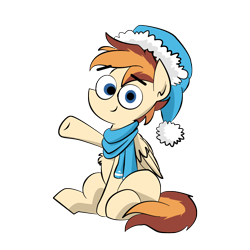Size: 2000x2000 | Tagged: artist needed, source needed, safe, imported from derpibooru, oc, oc only, oc:zpft, pegasus, pony, derpibooru community collaboration, 2023 community collab, chest fluff, clothes, hat, male, scarf, simple background, socks, solo, transparent background, winter hat
