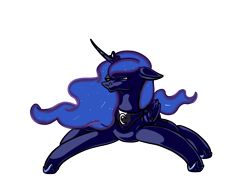 Size: 2100x1500 | Tagged: safe, artist:thecl0rox, imported from derpibooru, princess luna, alicorn, pony, female, simple background, solo, transparent background, wat