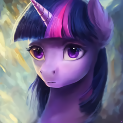 Size: 1080x1080 | Tagged: safe, imported from derpibooru, twilight sparkle, pony, unicorn, ai content, ai generated, bust, ear fluff, generator:purplesmart.ai, generator:stable diffusion, solo