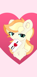 Size: 1080x2220 | Tagged: safe, artist:sodapop sprays, imported from derpibooru, oc, oc:sodapop sprays, pegasus, pony, bust, chest fluff, ear fluff, female, heart, i love you, lined paper, mare, solo