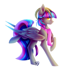 Size: 2482x2417 | Tagged: safe, artist:prettyshinegp, imported from derpibooru, oc, oc only, pony, female, horns, mare, raised hoof, signature, simple background, solo, transparent background, wings