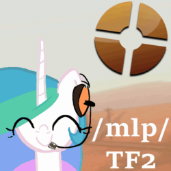 Size: 1200x1200 | Tagged: safe, imported from derpibooru, princess celestia, /mlp/ tf2 general, animated, eye clipping through hair, eyes closed, female, gif, mare, scout, smiling, solo, team fortress 2