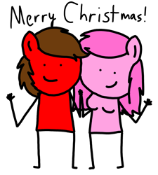 Size: 1275x1414 | Tagged: safe, artist:professorventurer, imported from derpibooru, oc, oc:cassie venturer, oc:professor venturer, anthro, breasts, christmas, duo, holiday, merry christmas, stick figure