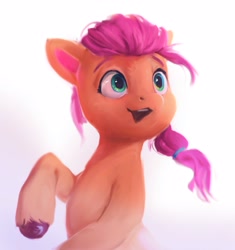 Size: 2965x3157 | Tagged: safe, artist:inkhooves, imported from derpibooru, sunny starscout, earth pony, pony, cute, female, g5, mare, my little pony: a new generation, open mouth, open smile, simple background, smiling, solo, sunnybetes, white background