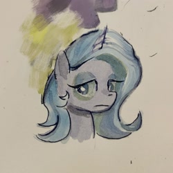 Size: 2268x2268 | Tagged: safe, artist:tulidewo, idw, imported from derpibooru, radiant hope, pony, bust, solo, traditional art, watercolor painting