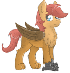 Size: 389x403 | Tagged: safe, artist:pzkratzer, imported from derpibooru, oc, oc only, oc:ponygriff, hippogriff, hybrid, flockmod, grifling, looking at you, ponygriff, simple background, solo, transparent background