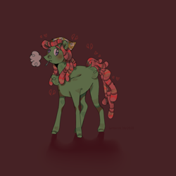 Size: 1026x1024 | Tagged: safe, artist:lanternik, imported from derpibooru, tree hugger, earth pony, pony, brown background, female, mare, simple background, solo